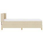 vidaXL Pat cu Saltea cu Arcuri cu saltea Crem 80 x 200 cm țesătură vidaXL Pat cu Saltea cu Arcuri cu saltea Crem 80 x 200 cm țesătură