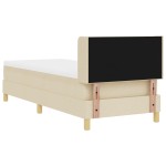 vidaXL Pat cu Saltea cu Arcuri cu saltea Crem 80 x 200 cm țesătură vidaXL Pat cu Saltea cu Arcuri cu saltea Crem 80 x 200 cm țesătură