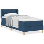 vidaXL Pat cu Saltea cu Arcuri cu saltea albastru 80 x 200 cm țesătură vidaXL Pat cu Saltea cu Arcuri cu saltea albastru 80 x 200 cm țesătură
