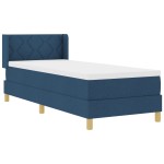 vidaXL Pat cu Saltea cu Arcuri cu saltea albastru 80 x 200 cm țesătură vidaXL Pat cu Saltea cu Arcuri cu saltea albastru 80 x 200 cm țesătură