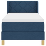 vidaXL Pat cu Saltea cu Arcuri cu saltea albastru 80 x 200 cm țesătură vidaXL Pat cu Saltea cu Arcuri cu saltea albastru 80 x 200 cm țesătură