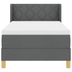 vidaXL Pat cu Saltea cu Arcuri Gri închis 90 x 190 cm țesătură vidaXL Pat cu Saltea cu Arcuri Gri închis 90 x 190 cm țesătură
