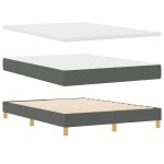vidaXL Pat cu Saltea cu Arcuri Gri închis 140 x 190 cm țesătură