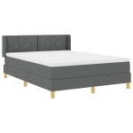 vidaXL Pat cu Saltea cu Arcuri Gri închis 140 x 190 cm țesătură