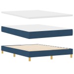 vidaXL Pat cu Saltea cu Arcuri albastru 140 x 190 cm țesătură vidaXL Pat cu Saltea cu Arcuri albastru 140 x 190 cm țesătură