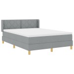 vidaXL Pat cu Saltea cu Arcuri Gri deschis 160 x 200 cm țesătură vidaXL Pat cu Saltea cu Arcuri Gri deschis 160 x 200 cm țesătură