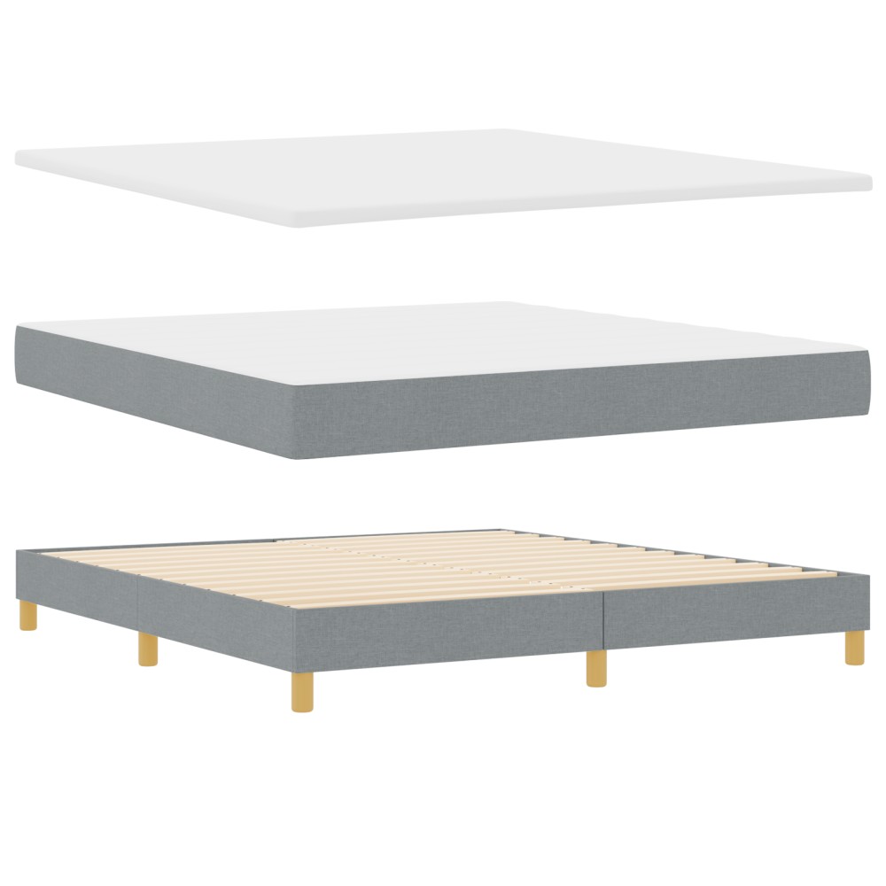 vidaXL Pat cu Saltea cu Arcuri Gri deschis 180 x 200 cm țesătură