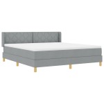 vidaXL Pat cu Saltea cu Arcuri Gri deschis 180 x 200 cm țesătură vidaXL Pat cu Saltea cu Arcuri Gri deschis 180 x 200 cm țesătură