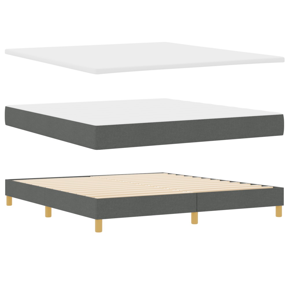 vidaXL Pat cu Saltea cu Arcuri Gri închis 180 x 200 cm țesătură