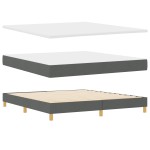 vidaXL Pat cu Saltea cu Arcuri Gri închis 180 x 200 cm țesătură vidaXL Pat cu Saltea cu Arcuri Gri închis 180 x 200 cm țesătură