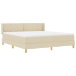 vidaXL Pat cu Saltea cu Arcuri cu saltea Crem 180 x 200 cm țesătură vidaXL Pat cu Saltea cu Arcuri cu saltea Crem 180 x 200 cm țesătură