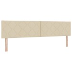 vidaXL Pat cu Saltea cu Arcuri cu saltea Crem 200 x 200 cm țesătură vidaXL Pat cu Saltea cu Arcuri cu saltea Crem 200 x 200 cm țesătură