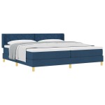 vidaXL Pat cu Saltea cu Arcuri albastru 200 x 200 cm țesătură
