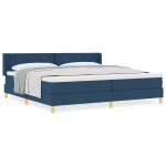 vidaXL Pat cu Saltea cu Arcuri albastru 200 x 200 cm țesătură