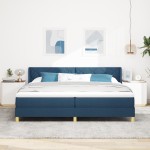 vidaXL Pat cu Saltea cu Arcuri albastru 200 x 200 cm țesătură