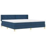 vidaXL Pat cu Saltea cu Arcuri albastru 200 x 200 cm țesătură