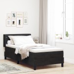 vidaXL Pat cu Saltea cu Arcuri Negru 100x200 cm Catifea Negru