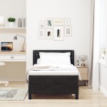 vidaXL Pat cu Saltea cu Arcuri Negru 100x200 cm Catifea Negru