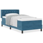 vidaXL Pat cu Saltea cu Arcuri Negru 100x200 cm Catifea cu saltea