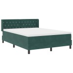 vidaXL Pat cu Saltea cu Arcuri Negru 100x200 cm Catifea Verde închis vidaXL Pat cu Saltea cu Arcuri Negru 100x200 cm Catifea Verde închis