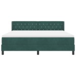 vidaXL Pat cu Saltea cu Arcuri Negru 100x200 cm Catifea Verde închis