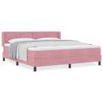 vidaXL Pat cu Saltea cu Arcuri Negru 100x200 cm Catifea cu saltea Roz vidaXL Pat cu Saltea cu Arcuri Negru 100x200 cm Catifea cu saltea Roz
