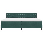 vidaXL Pat cu Saltea cu Arcuri Negru 100x200 cm Catifea Verde închis