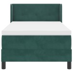 vidaXL Pat cu Saltea cu Arcuri Negru 100x200 cm Catifea Verde închis
