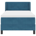Pat Box Spring vidaXL cu Saltea Albastru Închis 90x190 cm Catifea Pat Box Spring vidaXL cu Saltea Albastru Închis 90x190 cm Catifea