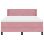 Pat cu saltea Box Spring vidaXL Roz 140x190 cm Catifea Pat cu saltea Box Spring vidaXL Roz 140x190 cm Catifea
