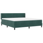 vidaXL Pat cu Saltea cu Arcuri Negru 100x200 cm Catifea Verde închis