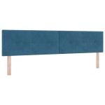 Pat box spring vidaXL cu saltea albastră închisă 200x200 cm din catifea Pat box spring vidaXL cu saltea albastră închisă 200x200 cm din catifea