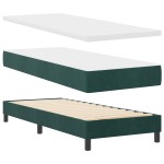 vidaXL Pat cu Saltea cu Arcuri Negru 100x200 cm Catifea Verde închis