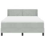Pat cu saltea Box Spring vidaXL Gri deschis 140x190 cm Catifea