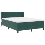 vidaXL Pat cu Saltea cu Arcuri Negru 100x200 cm Catifea Verde închis