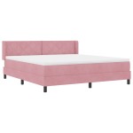 vidaXL Pat cu Saltea cu Arcuri Negru 100x200 cm Catifea cu saltea Roz