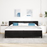 vidaXL Pat cu Saltea cu Arcuri Negru 100x200 cm Catifea Negru