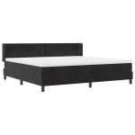 vidaXL Pat cu Saltea cu Arcuri Negru 100x200 cm Catifea Negru
