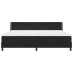 vidaXL Pat cu Saltea cu Arcuri Negru 100x200 cm Catifea Negru
