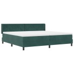 vidaXL Pat cu Saltea cu Arcuri Negru 100x200 cm Catifea Verde închis