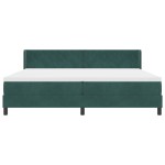 vidaXL Pat cu Saltea cu Arcuri Negru 100x200 cm Catifea Verde închis