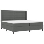 vidaXL Pat cu arcuri cu saltea Gri închis 200 x 200 cm țesătură vidaXL Pat cu arcuri cu saltea Gri închis 200 x 200 cm țesătură