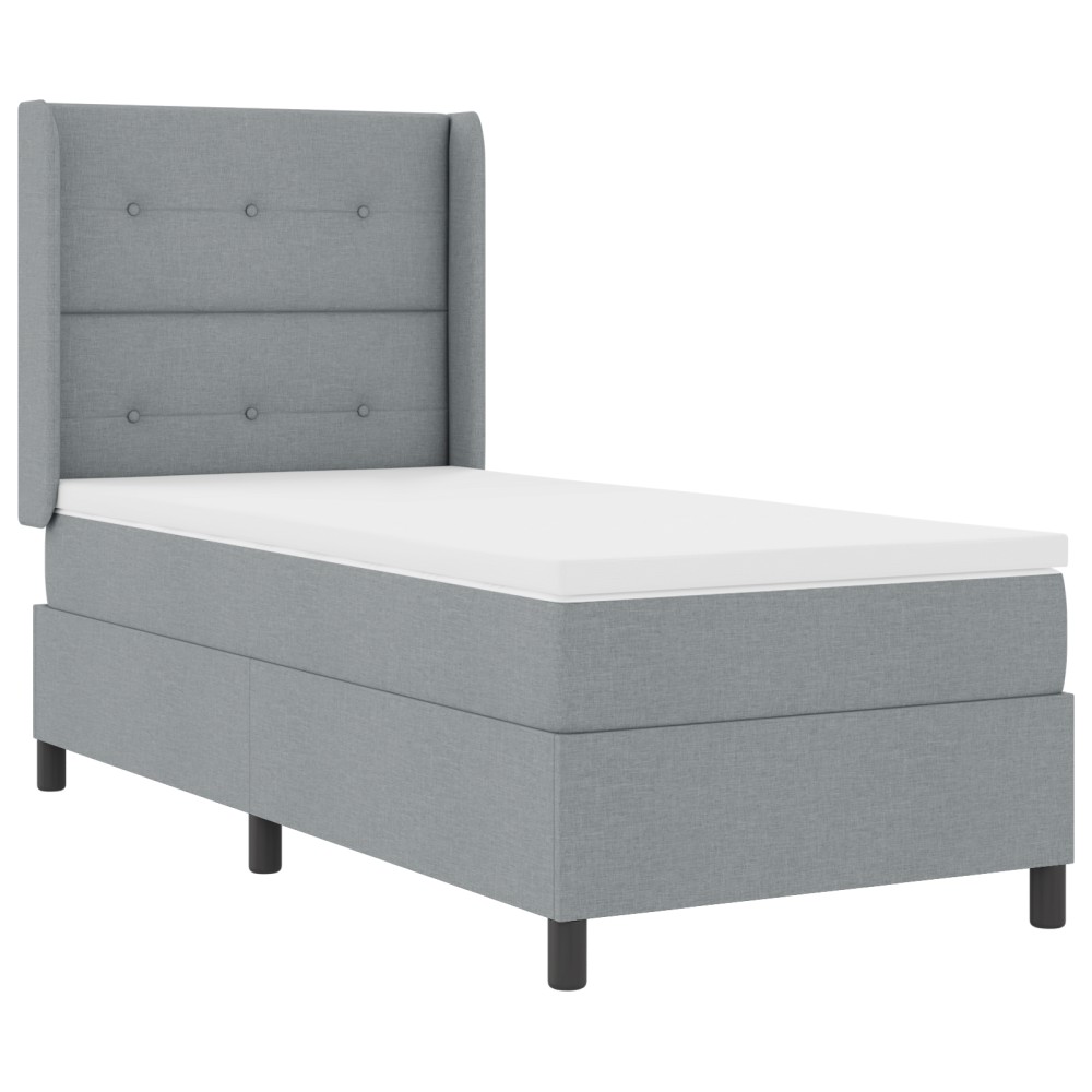 vidaXL Pat cu arcuri cu saltea Gri deschis 80 x 200 cm țesătură