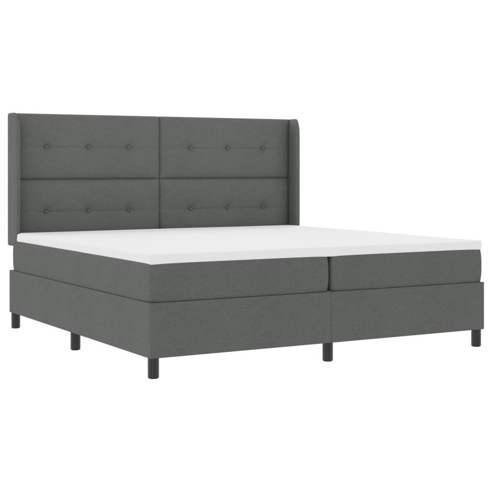 vidaXL Cadru de pat box cu saltea Gri Închis 200x200 cm