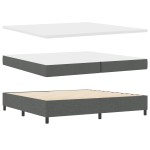 vidaXL Pat cu arcuri cu saltea Gri închis 200 x 200 cm țesătură vidaXL Pat cu arcuri cu saltea Gri închis 200 x 200 cm țesătură