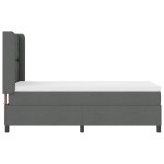 vidaXL Pat cu arcuri cu saltea Gri închis 90 x 200 cm țesătură vidaXL Pat cu arcuri cu saltea Gri închis 90 x 200 cm țesătură