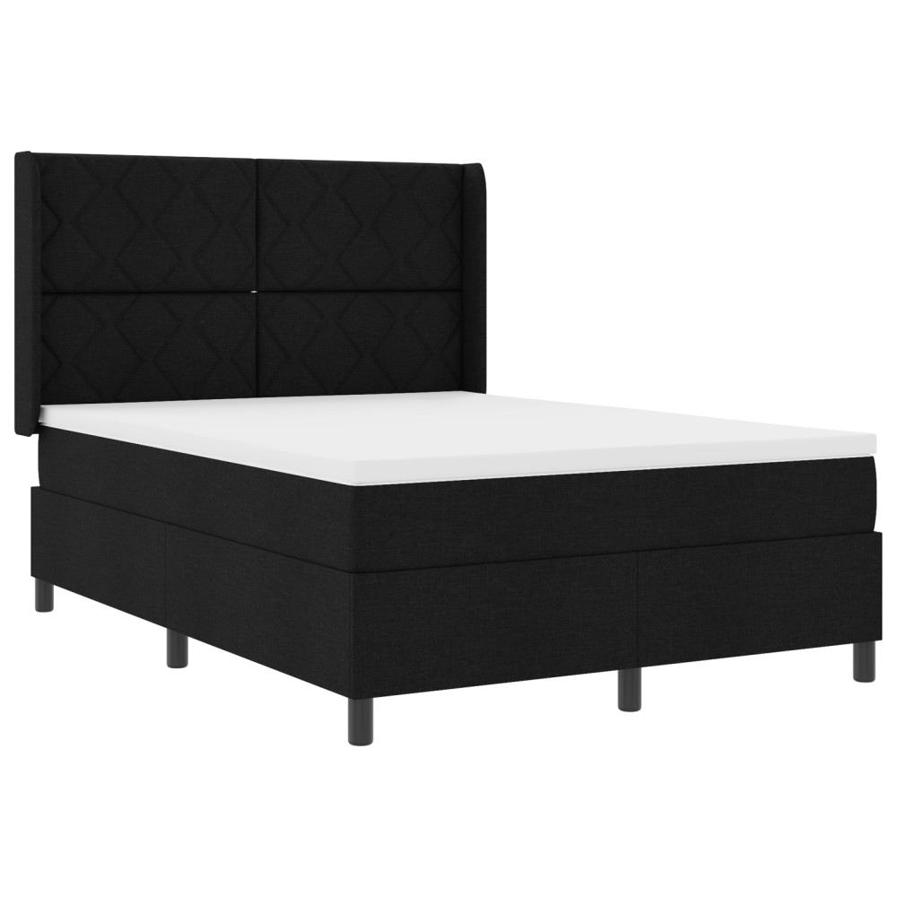 vidaXL Șezlong cu saltea Neagră 140x200 cm din material