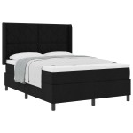 vidaXL Șezlong cu saltea Neagră 140x200 cm din material