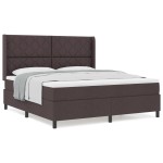 vidaXL Pat cu arcuri cu saltea Maro închis 180 x 200 cm țesătură vidaXL Pat cu arcuri cu saltea Maro închis 180 x 200 cm țesătură