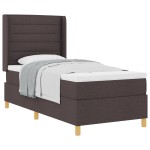 vidaXL Pat cu saltea cu arcuri Maro închis 80 x 200 cm țesătură